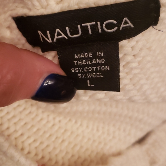 SOLD Nautica Wool Stripe Red Piping Sweater - Picture 8 of 8